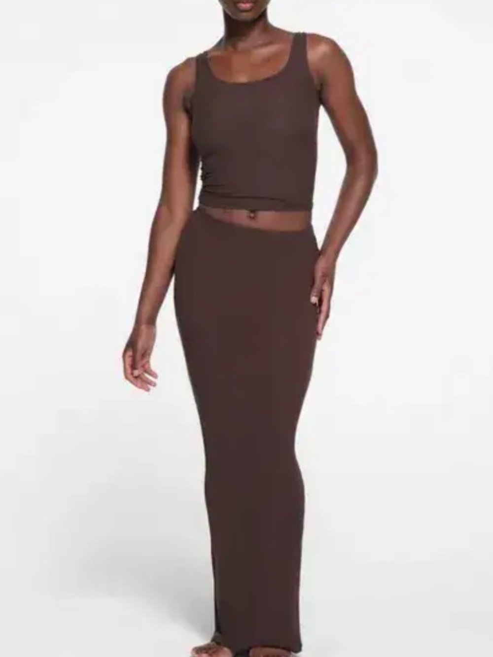 Skims Phoenix soft lounge Large Maxi Skirt Brown